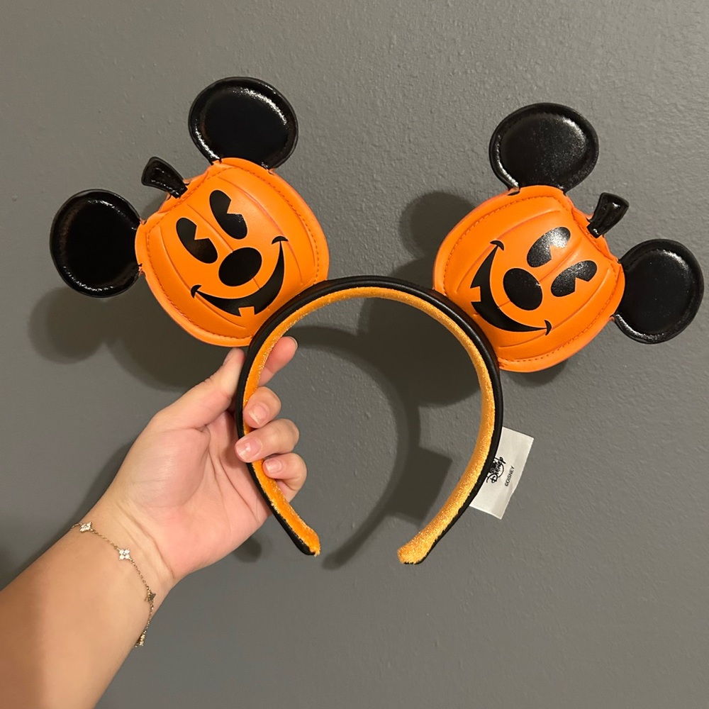 Halloween Pumpkin Mickey Ears Headband